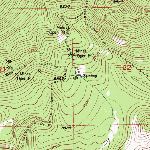 Topographic Map of Parson City Spring, UT