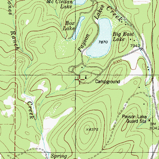 Topographic Map of Payson Lakes Campground, UT