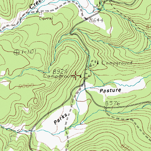 Topographic Map of Pleasant Creek Campground, UT