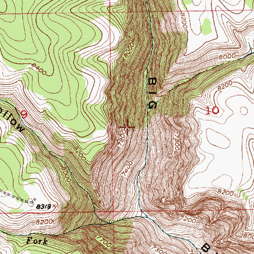 Topographic Map of Point Spring, UT