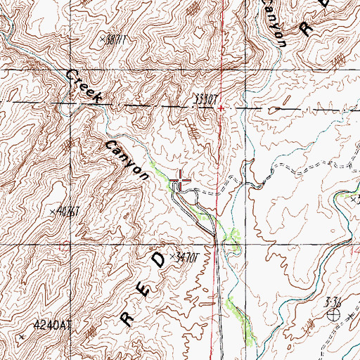 Topographic Map of Red Cliffs Campground, UT