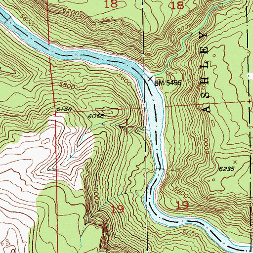 Topographic Map of Red Creek Campground, UT