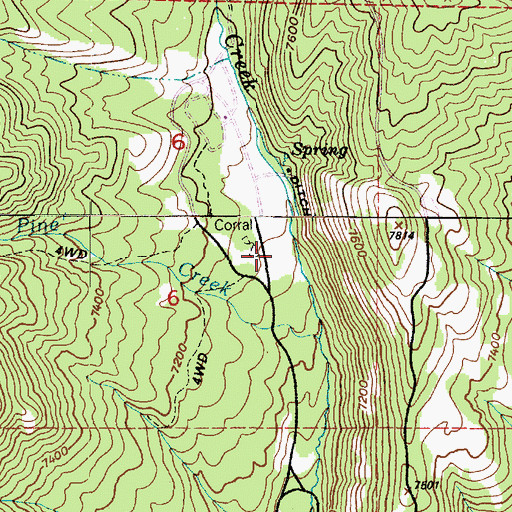 Topographic Map of Red Pine Creek, UT
