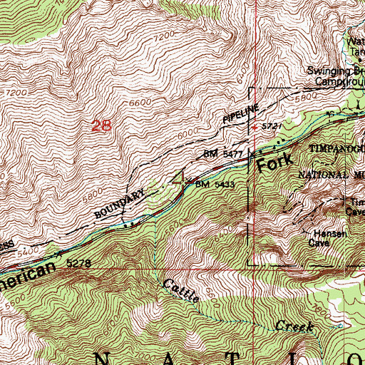 Topographic Map of Riverside Campground, UT