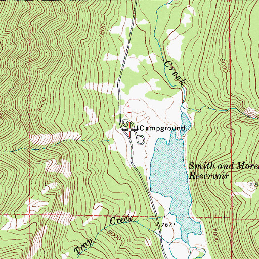 Topographic Map of Smith and Morehouse Campground, UT