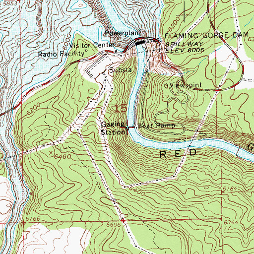 Topographic Map of Spillway Boat Ramp, UT