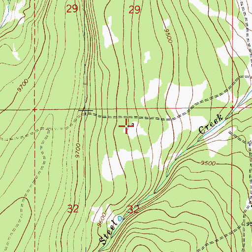 Topographic Map of Steel Creek Commissary Ruins, UT