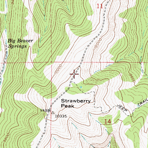 Topographic Map of Strawberry North Summit, UT