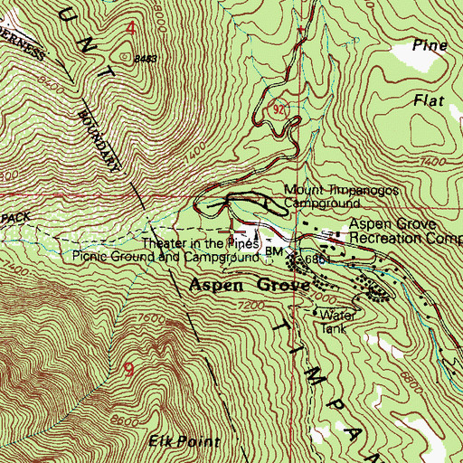 Topographic Map of Theater in the Pines, UT