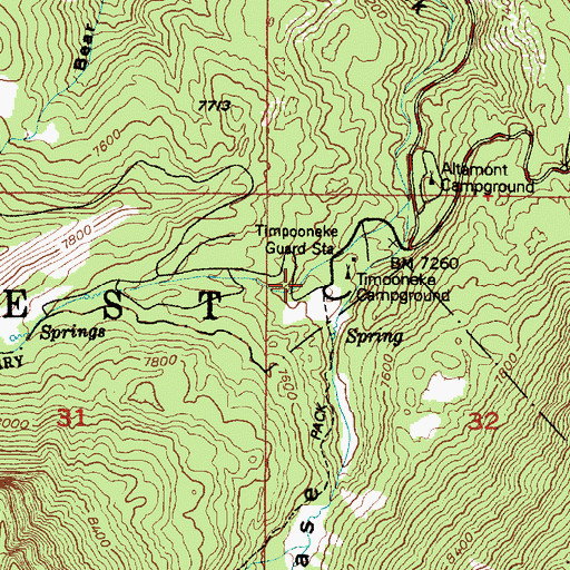 Topographic Map of Timpooneke Campground, UT