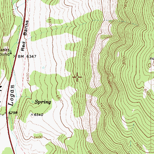 Topographic Map of Tony Grove, UT