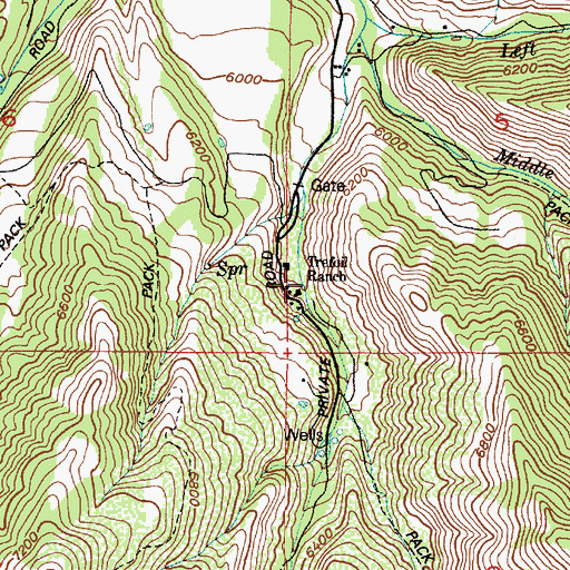 Topographic Map of Trefoil Ranch, UT