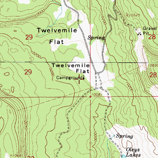Topographic Map of Twelve Mile Campground, UT