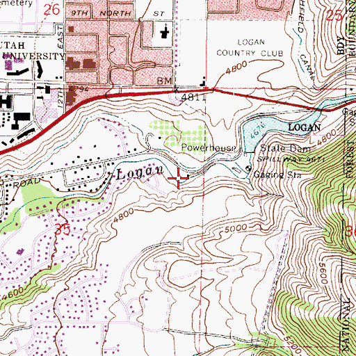 Topographic Map of Utah Water Research Lab, UT