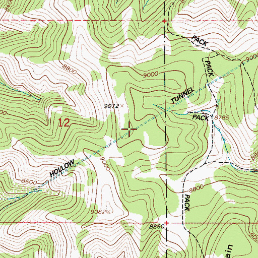 Topographic Map of Water Hollow Tunnel, UT