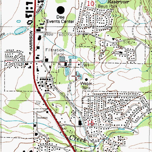 Topographic Map of Weber Basin Water Treatment Plant, UT