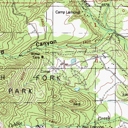 Topographic Map of Weber County North Fork Park, UT