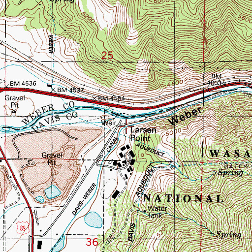 Topographic Map of Weber Job Corps, UT