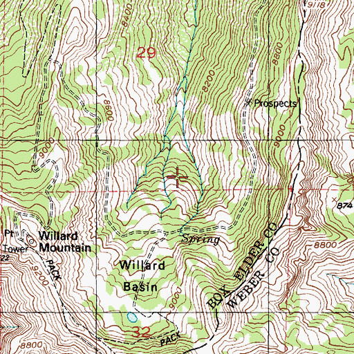 Topographic Map of Willard Basin Campground, UT