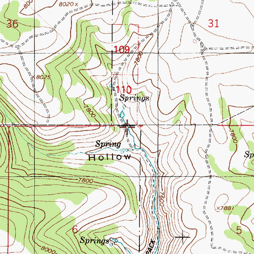 Topographic Map of Zeke Hollow Corral, UT