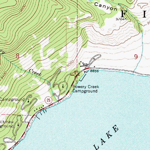 Topographic Map of Bowery Group Area Recreation Site, UT