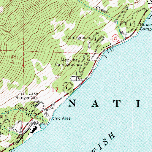 Topographic Map of Twin Creek Amphitheater Recreation Site, UT
