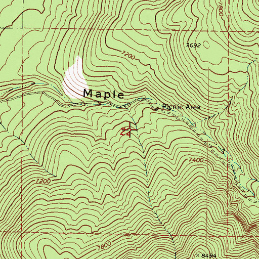 Topographic Map of Bennett Spring, UT