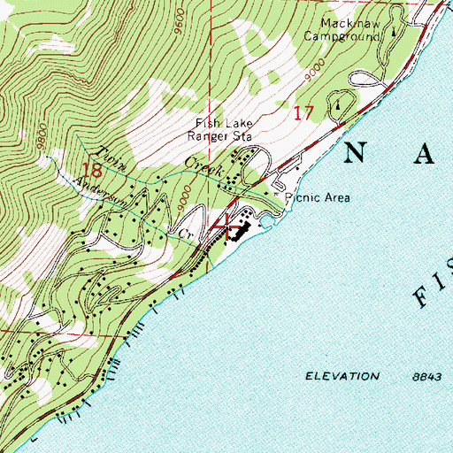 Topographic Map of Fish Lake Lodge, UT