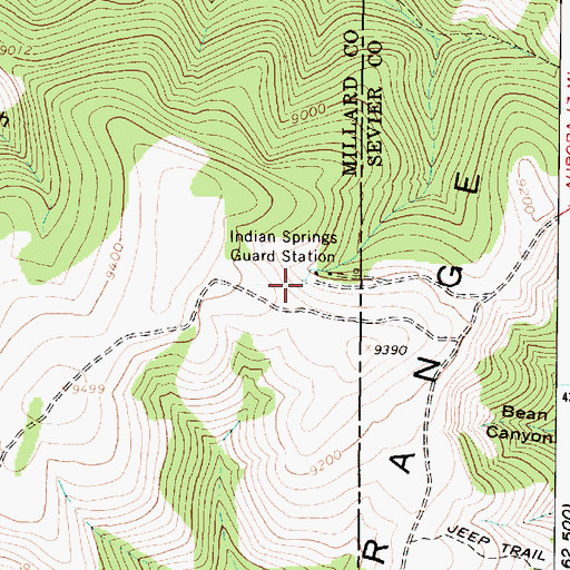 Topographic Map of Indian Springs, UT