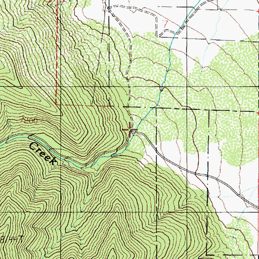 Topographic Map of Willow Creek Canyon, UT