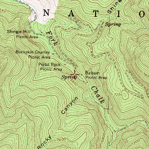 Topographic Map of Balsam Spring, UT