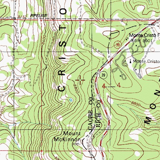 Topographic Map of Monte Cristo Forest Service Station, UT