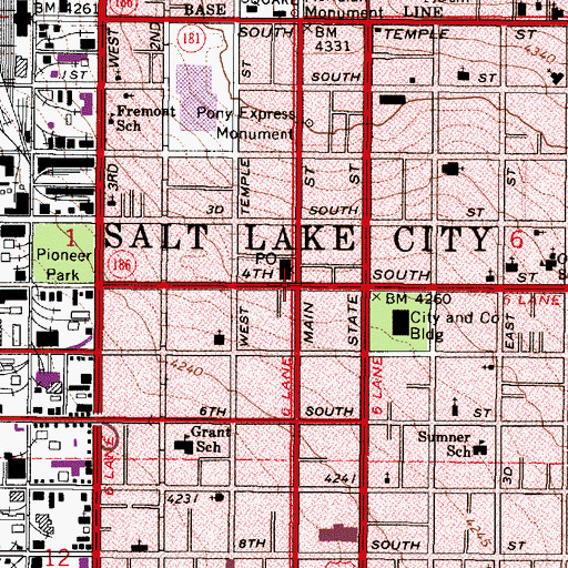 Topographic Map of Salt Lake City, UT
