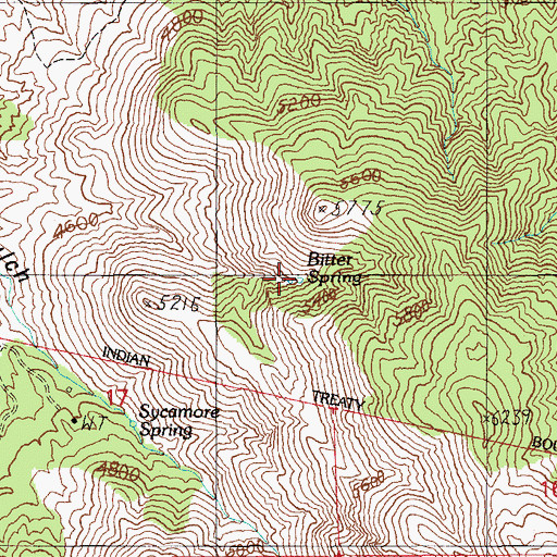 Topographic Map of Bitter Spring, AZ