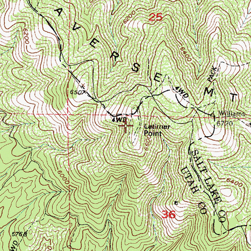 Topographic Map of Latimer Point, UT