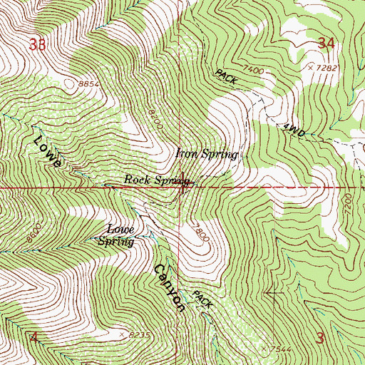 Topographic Map of Rock Spring, UT