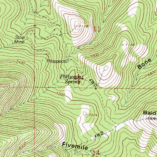 Topographic Map of Pollywog Spring, UT
