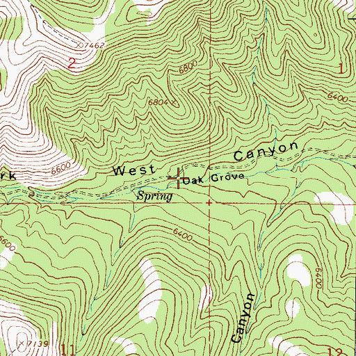 Topographic Map of Oak Grove, UT