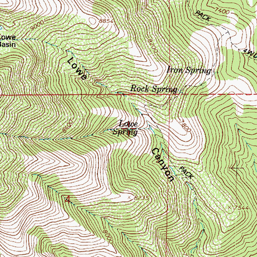 Topographic Map of Lowe Spring, UT