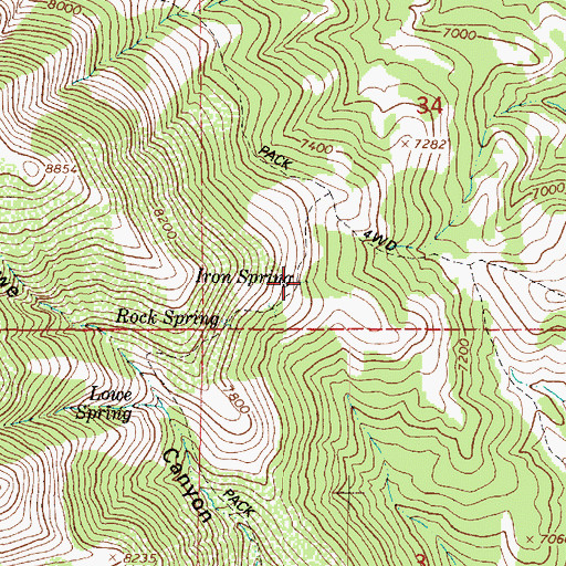 Topographic Map of Iron Spring, UT