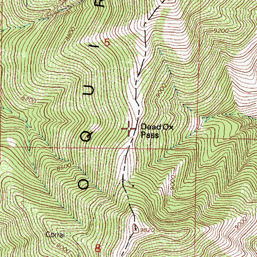 Topographic Map of Dead Ox Pass, UT