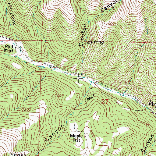 Topographic Map of Crooked Canyon, UT