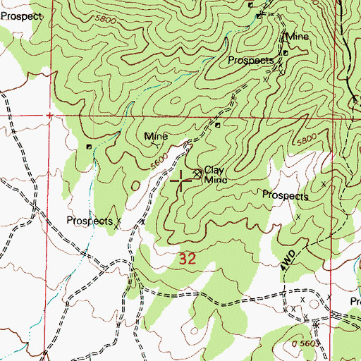 Topographic Map of Clay Mine, UT