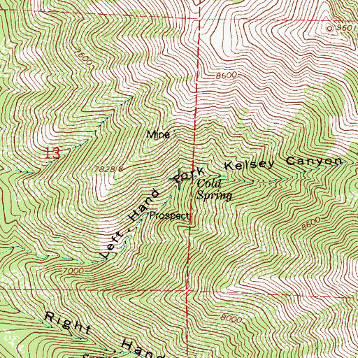 Topographic Map of Cold Spring, UT