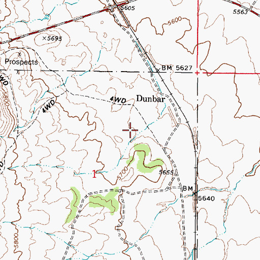 Topographic Map of Dunbar, UT
