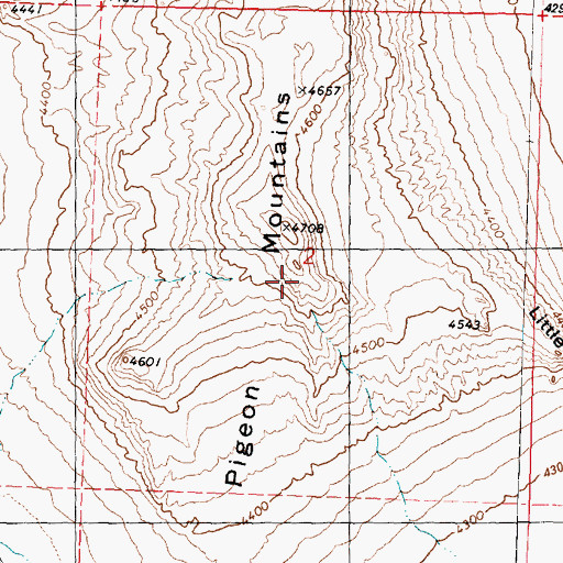 Topographic Map of Little Pigeon Mountains, UT