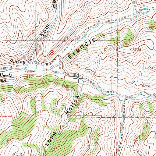 Topographic Map of Long Hollow, UT