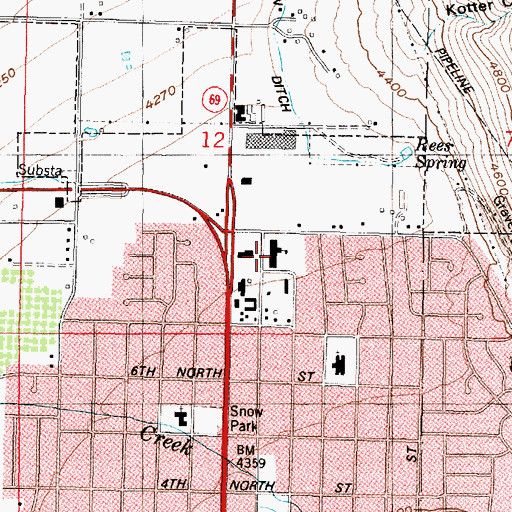 Topographic Map of Foothill Elementary School, UT