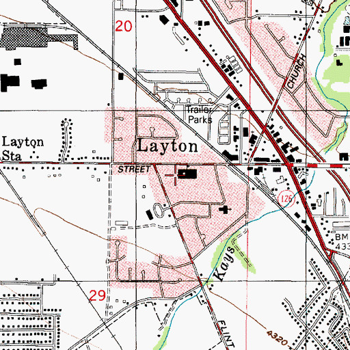 Topographic Map of Layton Elementary School, UT