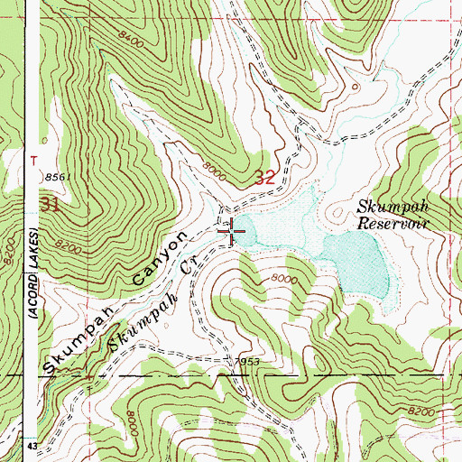 Topographic Map of Skutumpah Reservoir, UT